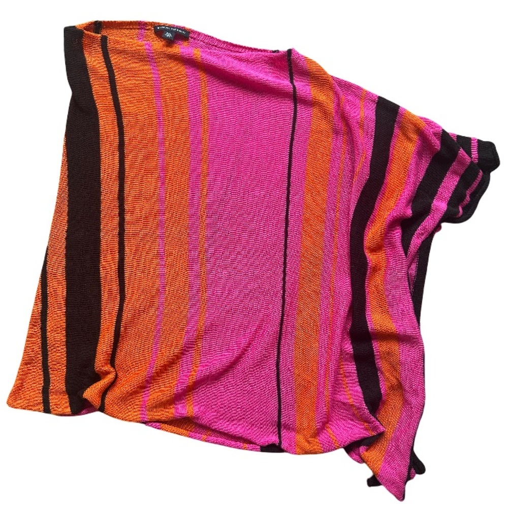 banana republic pink and orange striped poncho